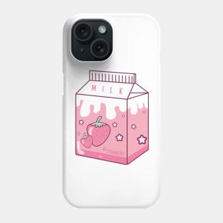 Japanese aesthetics kawaii strawberry milk Phone Case