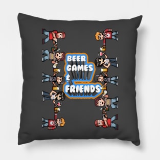 Beer, Games, & Friends Crew Pillow