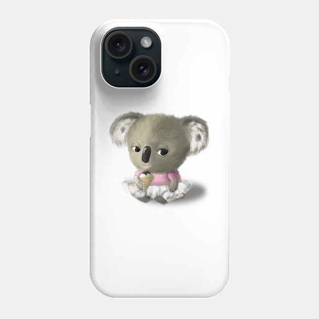 Cute fluffy baby koala Phone Case by Ta_bahdanava