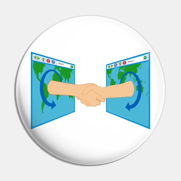 Internet Handshake Over Web Browser Pin by retrovectors