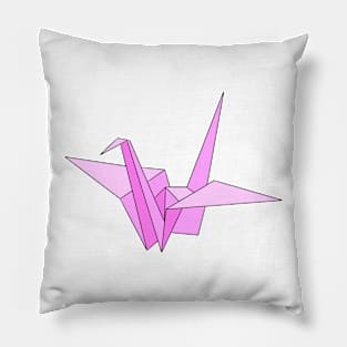 Pink origami crane Pillow