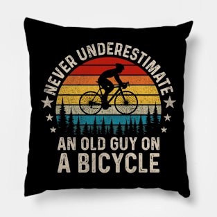 Grandpa Dad Bicycle Vintage Pillow