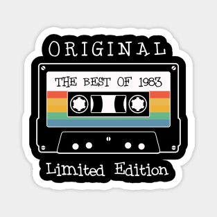 retro audio cassette with birthday date t-shirt Magnet