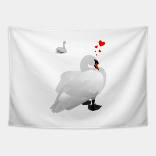 Swan in love Tapestry