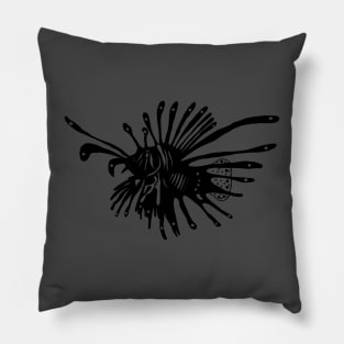 Lionfish silhouette Pillow