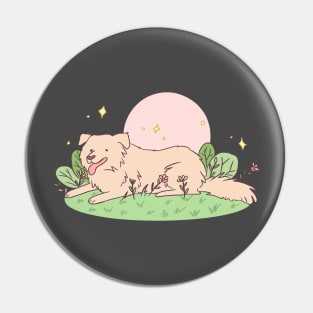 Cute labrador retriever dog illustration art Pin