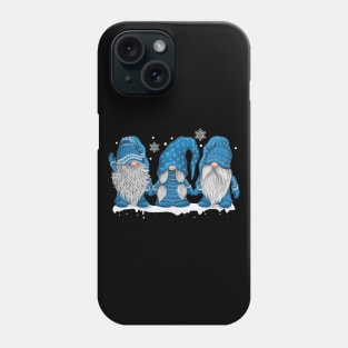 Three Gnomes In Blue Costume Christmas Gift Funny Xmas Shirt Phone Case