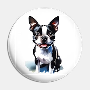 Boston Terrier Watercolor - Beautiful Dog Pin