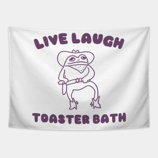 Live laugh toaster bath, Funny Sweatshirt, Cartoon Meme Top, Vintage Cartoon Sweater, Unisex Tapestry