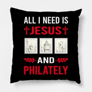 I Need Jesus And Philately Postage Stamp Stamps Pillow