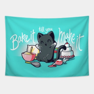 Cute Funny Cat Kitten Baking Foodie Lover Animal Lover Artwork Tapestry