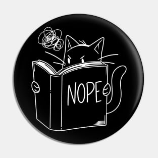 Cat Reading Book NOPE by Tobe Fonseca Pin