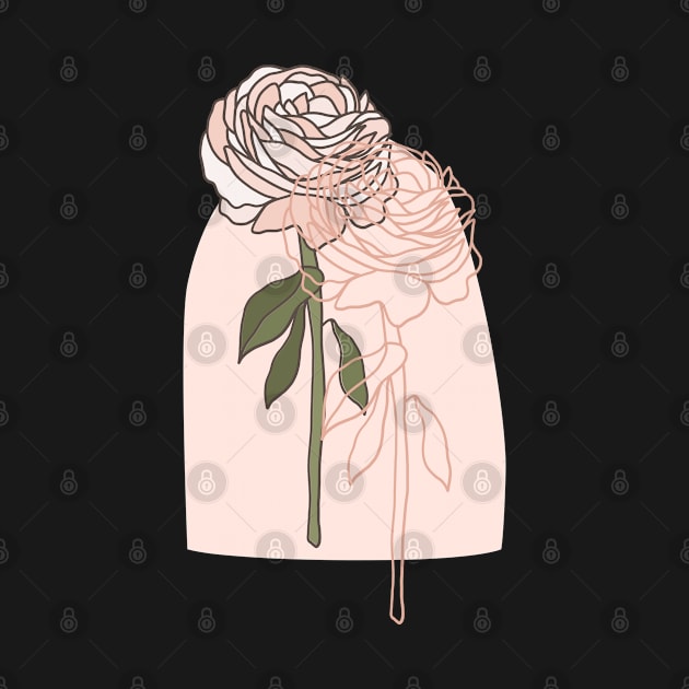 Abstract Line Art Rose Gold Rose by julidoesart