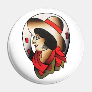 Cowgirl Tattoo Design Pin