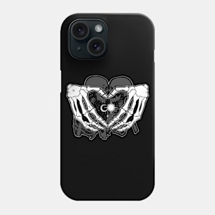 Sun and Moon - skeleton Heart, Skeleton Lovers, Dark Love, Death Cupids, Goth Love Phone Case