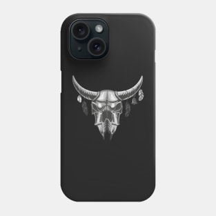 Big Black Bull Skull Phone Case