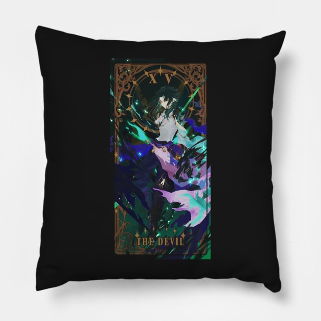 Genshin Impact - Xiao - Portrait Name Card Pillow by SaucyBandit