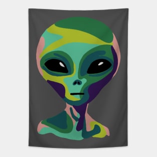 Pop Art Alien Portrait Tapestry