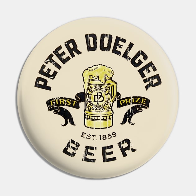 Vintage Peter Doelger Beer Label Pin by Adatude