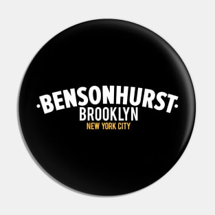 Bensonhurst Brooklyn NYC - Clean Minimalistic Logo Design Pin