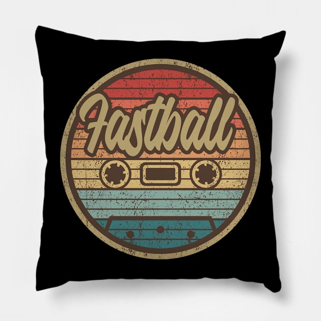 fastball cassette retro circle Pillow by penciltimes