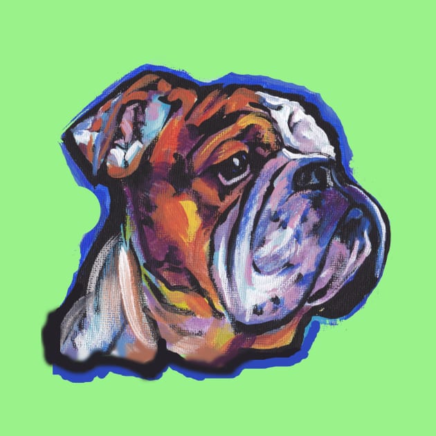 English Bulldog Dog Bright colorful pop dog art by bentnotbroken11