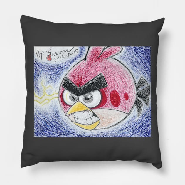 Angry Red Pillow by Rovertarthead