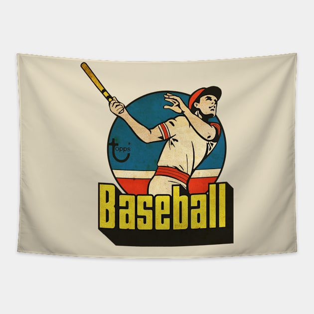 VINTAGE BASEBALL - BASEBALL TOPPS 1987 vintage Tapestry by kedaiadon