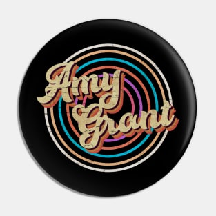 vintage circle line color Amy Grant Pin