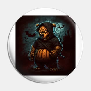 Evil bear haunted with spooky eyes Pin