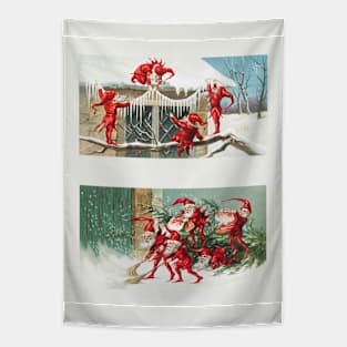 Vintage santa elf 1 Tapestry