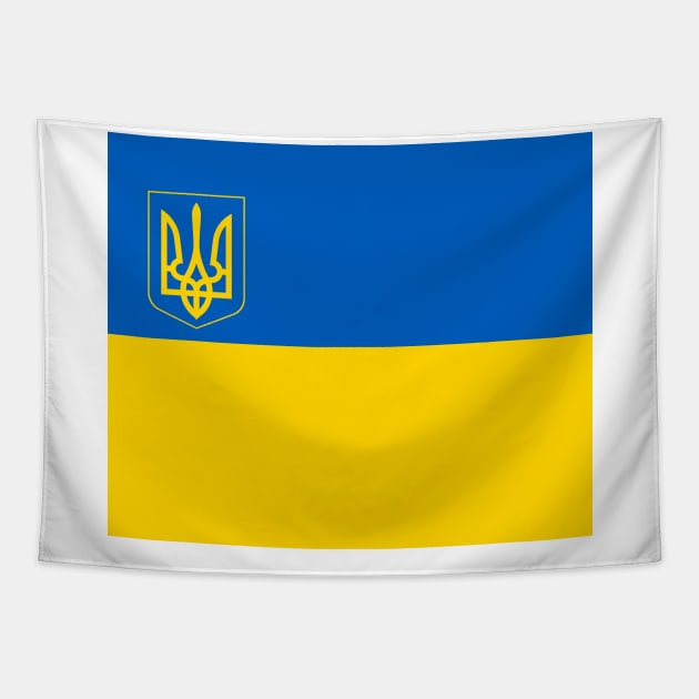 Ukraine Coat of Arms Flag Tapestry by Scar