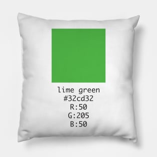 Lime Green Hex and RGB Code Pillow