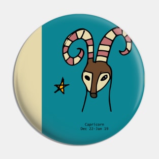 Capricorn - Zodiac Sign Pin