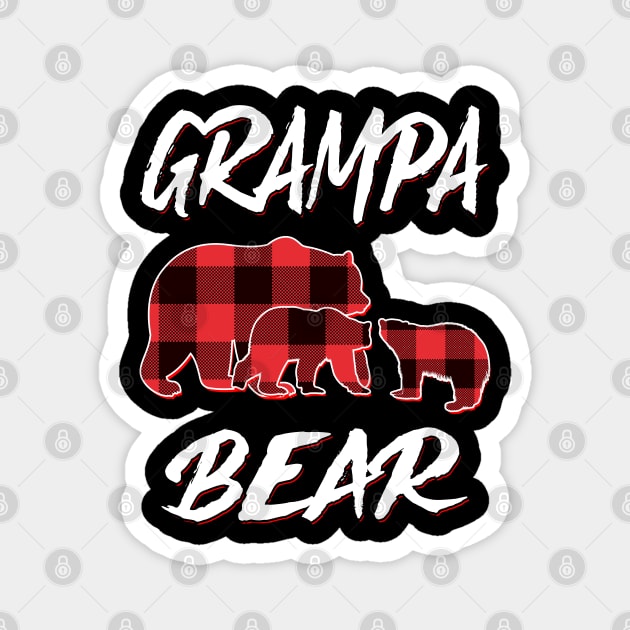 Grampa Bear Red Plaid Christmas Pajama Matching Family Gift Magnet by intelus