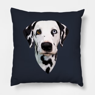 Dalmatian Dog Spotted Puppy Blue Orange eyes Pillow