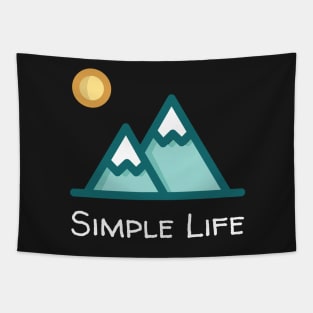Simple Life - Snow Mountains Tapestry