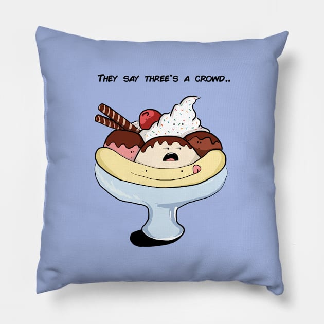 Three's a crowd Pillow by Dessert_comics