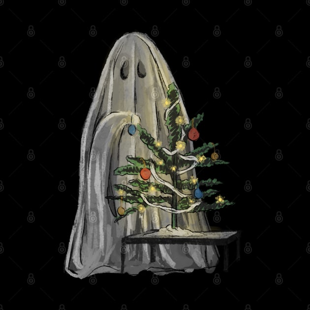 Ghost decorating tree by BadAsh