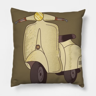 Vintage Vehicle Scooter Vespa Pillow