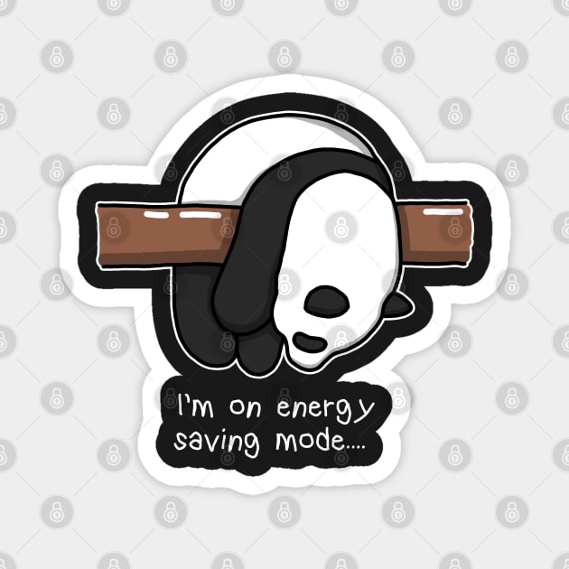 Lazy Panda On Energy Saving Mode Magnet by Luna Illustration