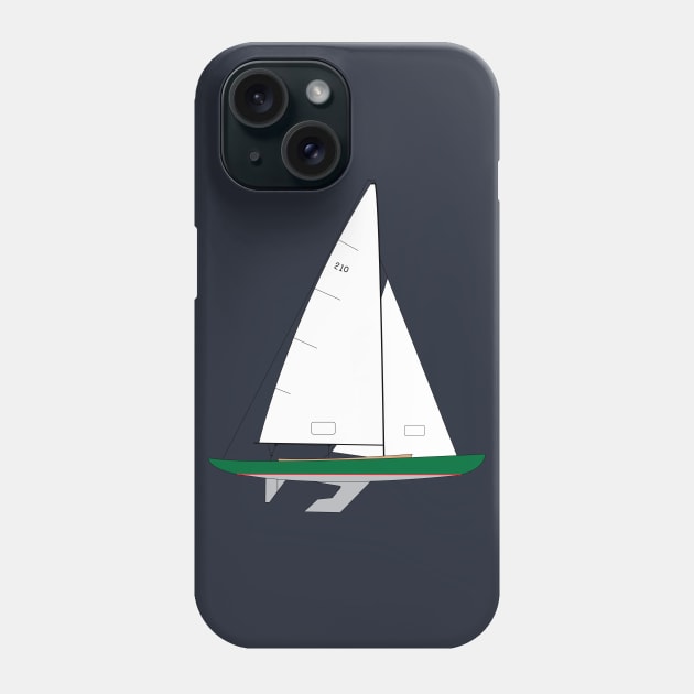 International 210 Sailboat - Green Phone Case by CHBB