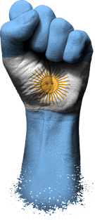 Flag of Argentina on a Raised Clenched Fist Magnet