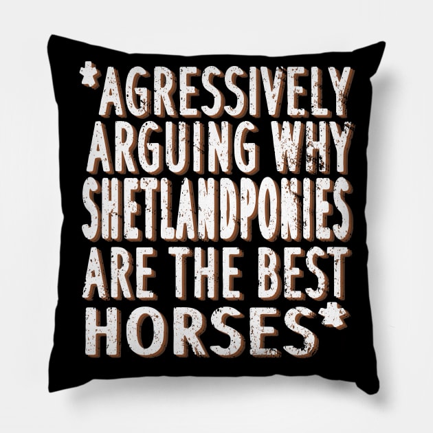 Shetland pony saying riding Shetty little horse Pillow by FindYourFavouriteDesign