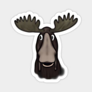 Cute Moose Drawing Magnet