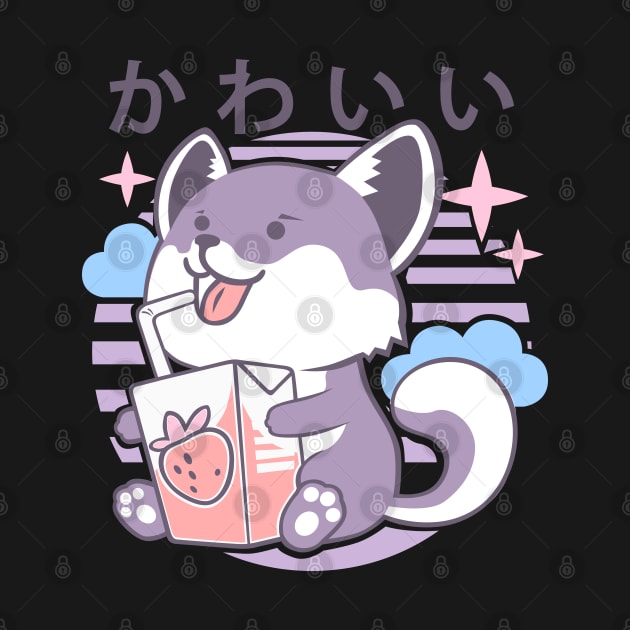Kawaii Aesthetics Japanese Strawberry Milk Shake かわいい Fox - Violet - Strawberry Milk by DuskySavage