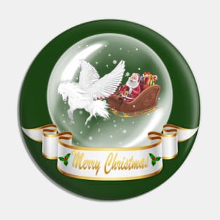 Merry Christmas Greeting. Pegasus, Helping Santa Pin