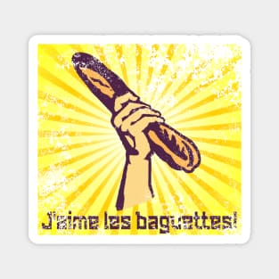 French "I LOVE BAGUETTES" France Bread Baguette Propaganda Magnet