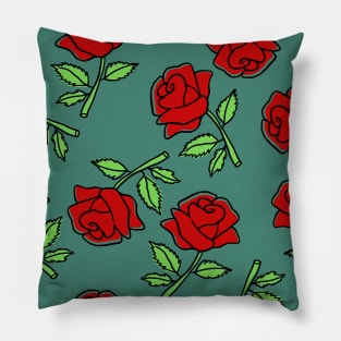 Red Roses in Alexandrite Color Pillow