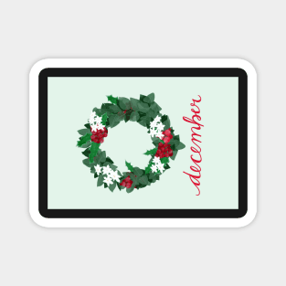 Holly and Narcissus for December Greeting Card Magnet